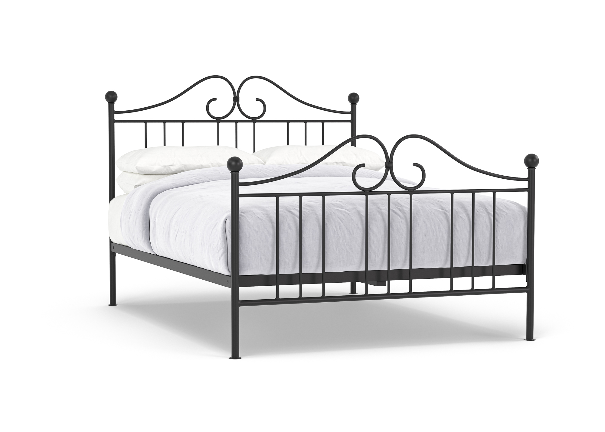 black iron bed