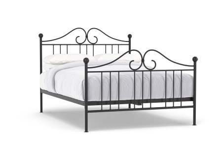black iron bed