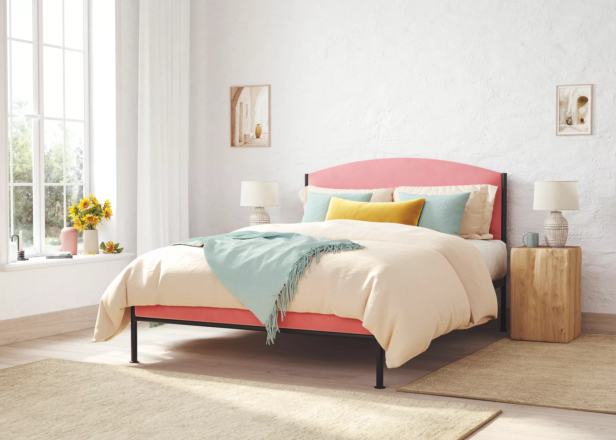 velvet double bed