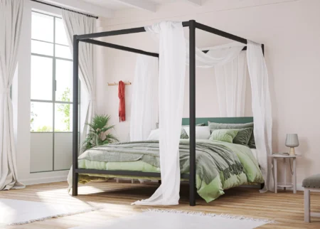 modern four poster bed