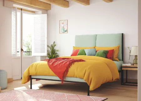 upholstered double bed