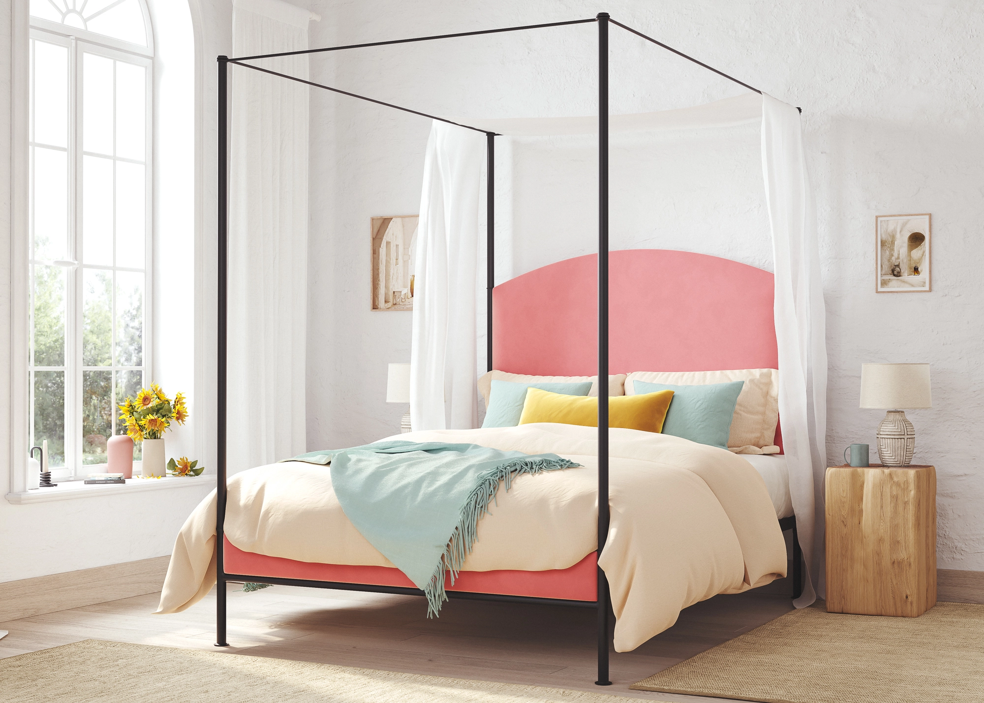 upholstered frame bed