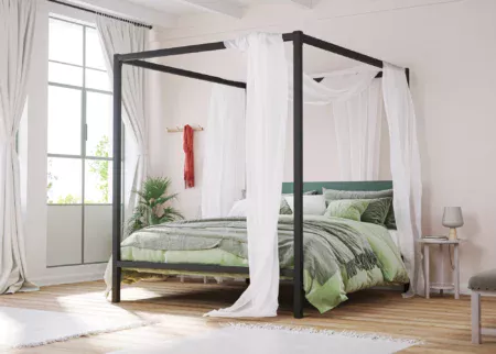 modern four poster bed