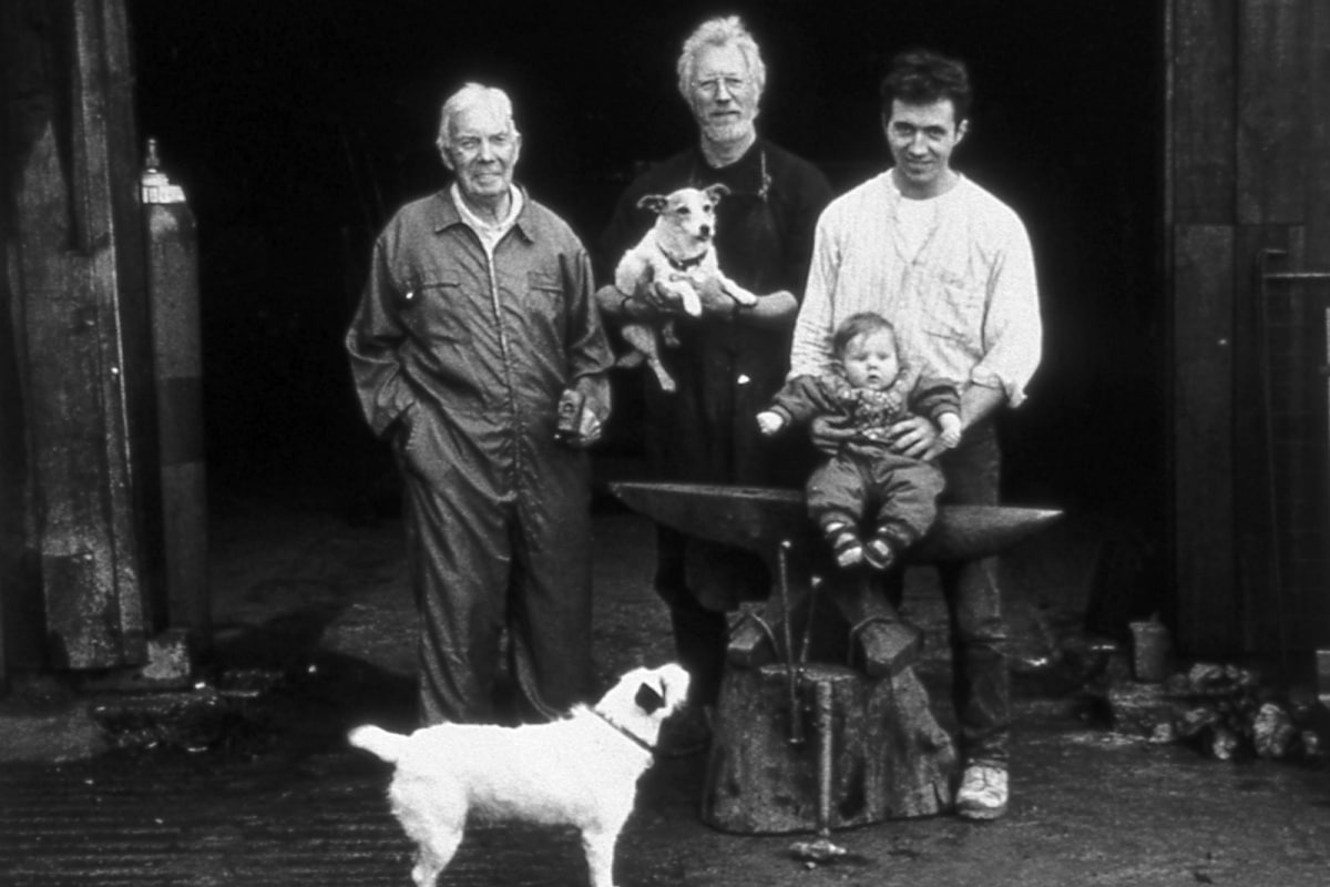 The family outside the forge Somerset