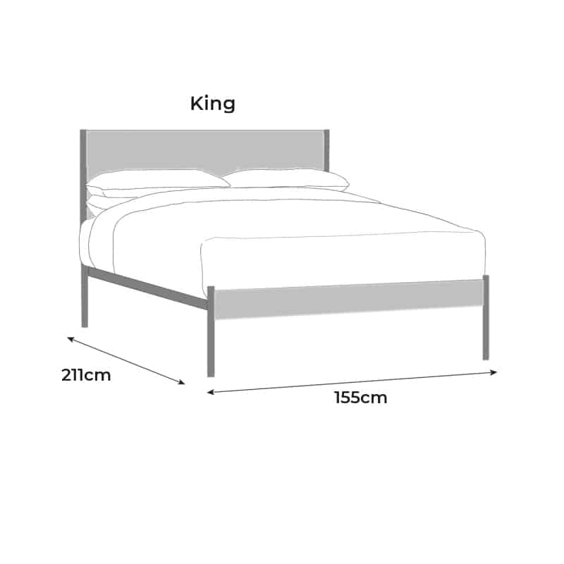king upholstered High bed size drawing